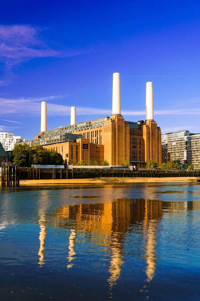 Battersea Power Station by the river